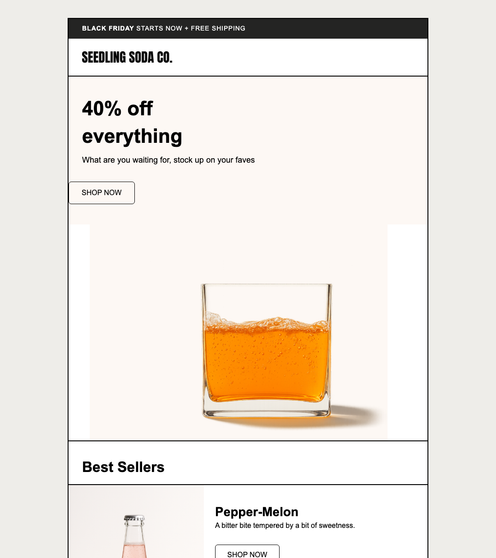Sitewide sale email template preview