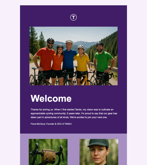 Welcome customers email template preview