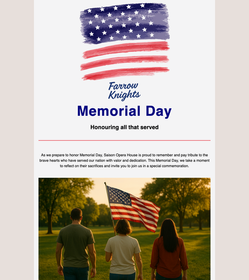 Memorial Day email template preview