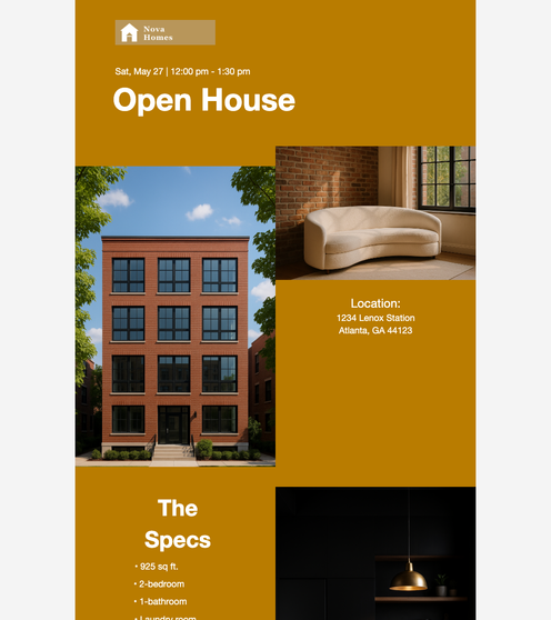 Open House Invite email template preview