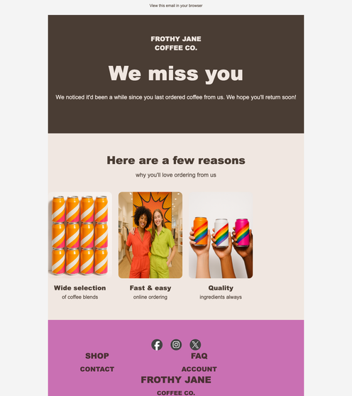 Order Again email template preview